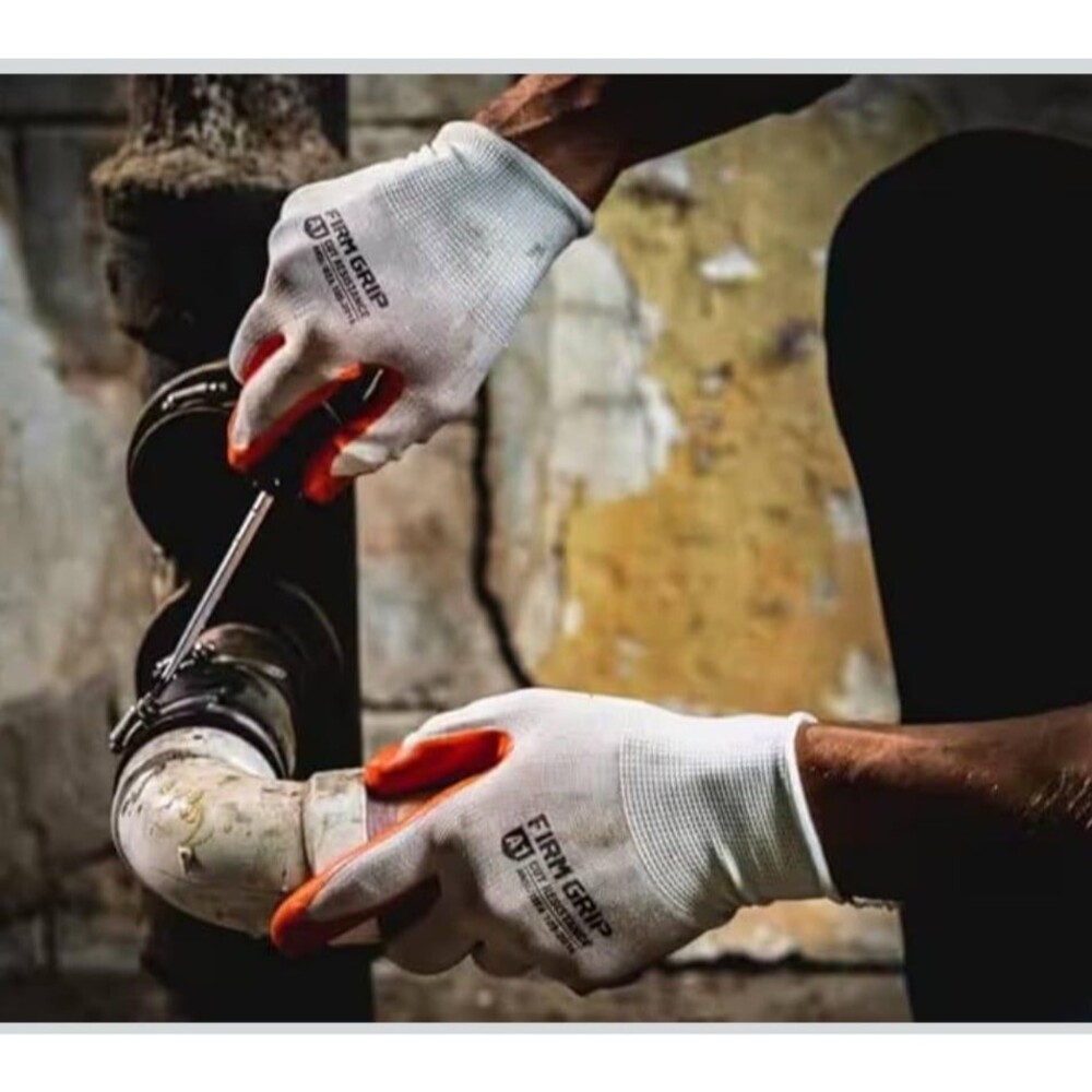 New, 5 Pk Firm Grip Working Gloves, A1, Large